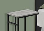 Accent Table, C Shaped, End, Side, Snack, Living Room, Bedroom, Grey Laminate, Black Metal, EN476