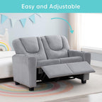 Naomi Home Suri Kids Recliner Loveseat – Comfortable 2-Seater Kids Recliner with Dual Cup Holders, Footrests, Soft Microfiber, Stable Frame, Assembly