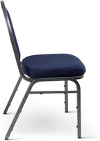 OEF Furnishings OEF9254-SV/2 Commercial-Grade Dome Back Banquet Stack Chair (Blue Fabric, Silver Powder-Coated Frame, 2-Pack)