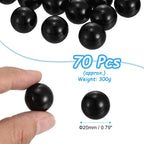 MECCANIXITY 100pcs 20mm Black Pearl Beads ABS Faux Pearls Vase Fillers 300g Ornament Filler for Crafts Centerpieces Jewelry Making Aquarium Decoration