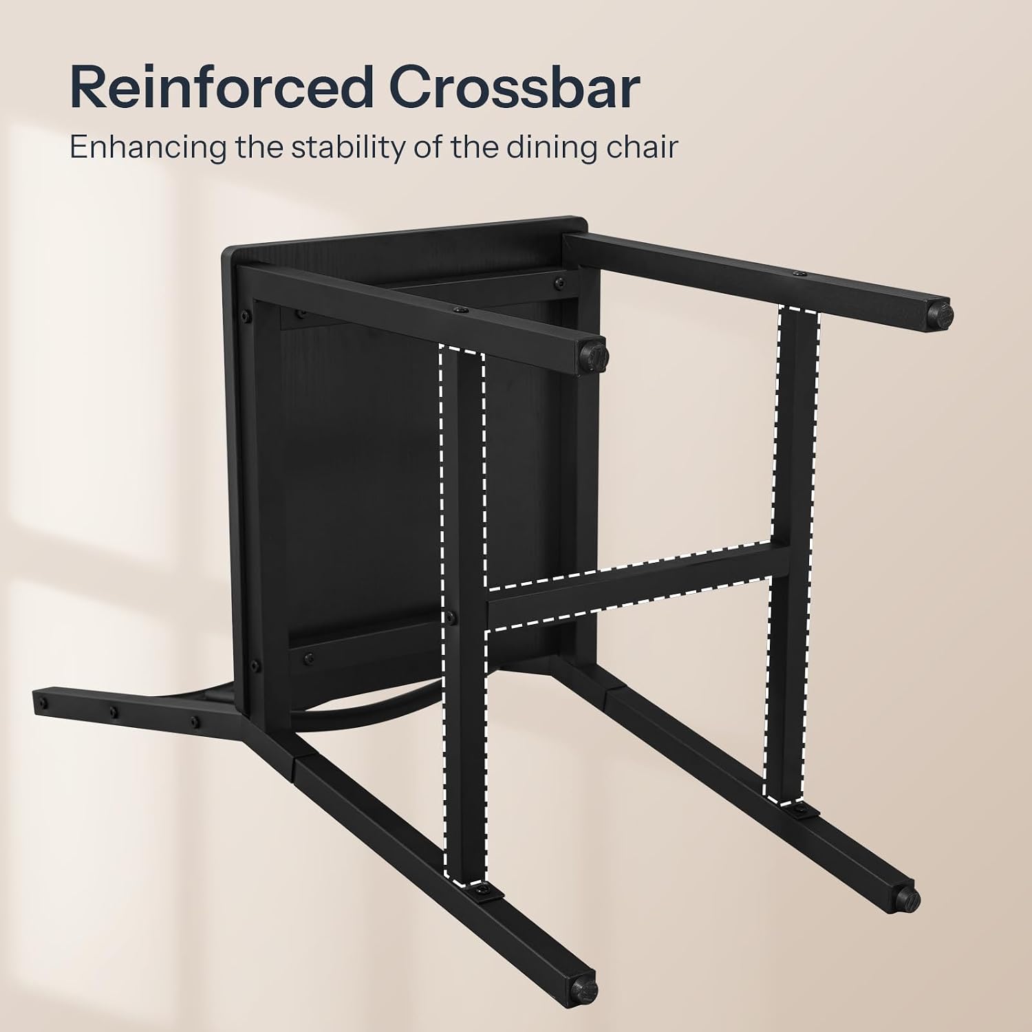 HOOBRO Dining Chairs Set of 2, Wooden Kitchen Chairs with Metal Frame, Industrial Dining Chairs with Back, Easy to Assemble, Farmhouse Dining Chairs for Living Room, Black BB39CD01
