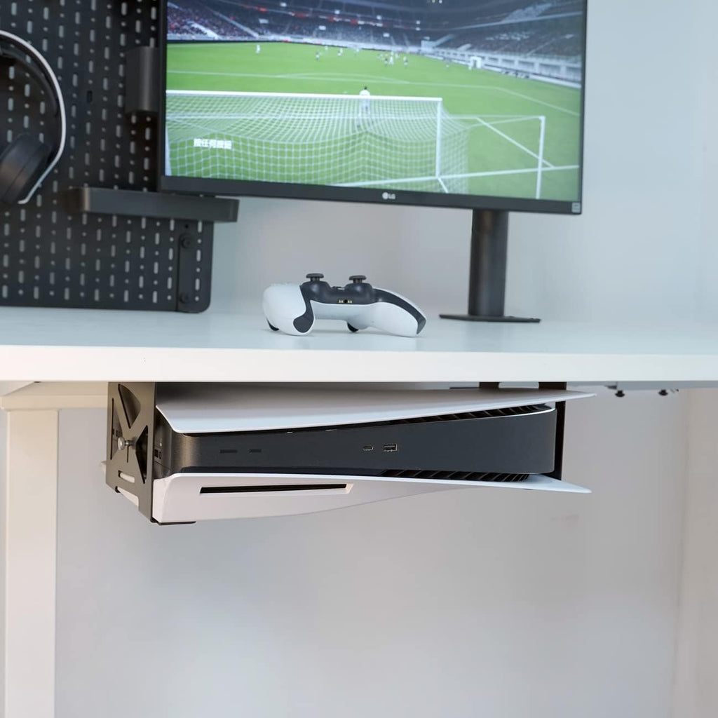 Monzlteck Under Desk Holder for PS5/PS5 Slim/Pro,Stealth Mount Compaitble with PlayStation 5 Disc & Digital Edition Console,Space Saving,DP-05