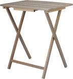 Modern Indoor XL Oversized Folding Tray Table – Rustic Gray Portable Laptop Snack TV Dinner Stand for Living Room, Bedroom, Home Office, Dorm & Reading Nook, 23.5 x 18 x 26 Inches