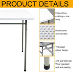 Folding Table 3ft Rectangular All-Occasion Plastic Folding Event Table for Indoor and Outdoor, Portable Desk, Camping, Durable and Stable, HDPE and Steel, Wide Application, White