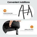 2 PCS Folding Bar Stool with Back, Tall Foldable Stool, Portable Stools Counter Height Foldable Stools Chairs Collapsible Stool for Kitchen Bar Shop Cafe ﻿ (Black)