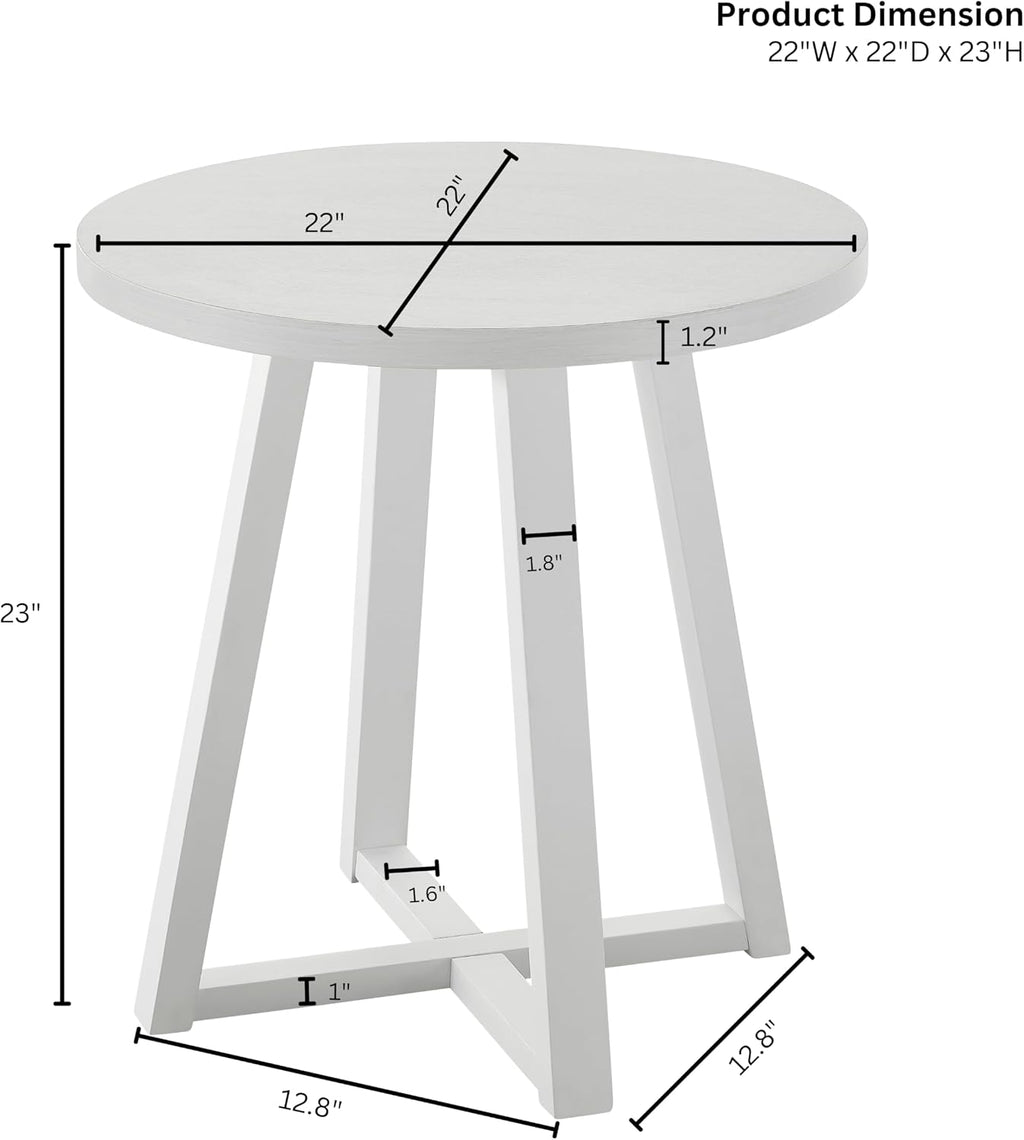 Roundhill Furniture Modern Harmony Wood Oval End Table, White