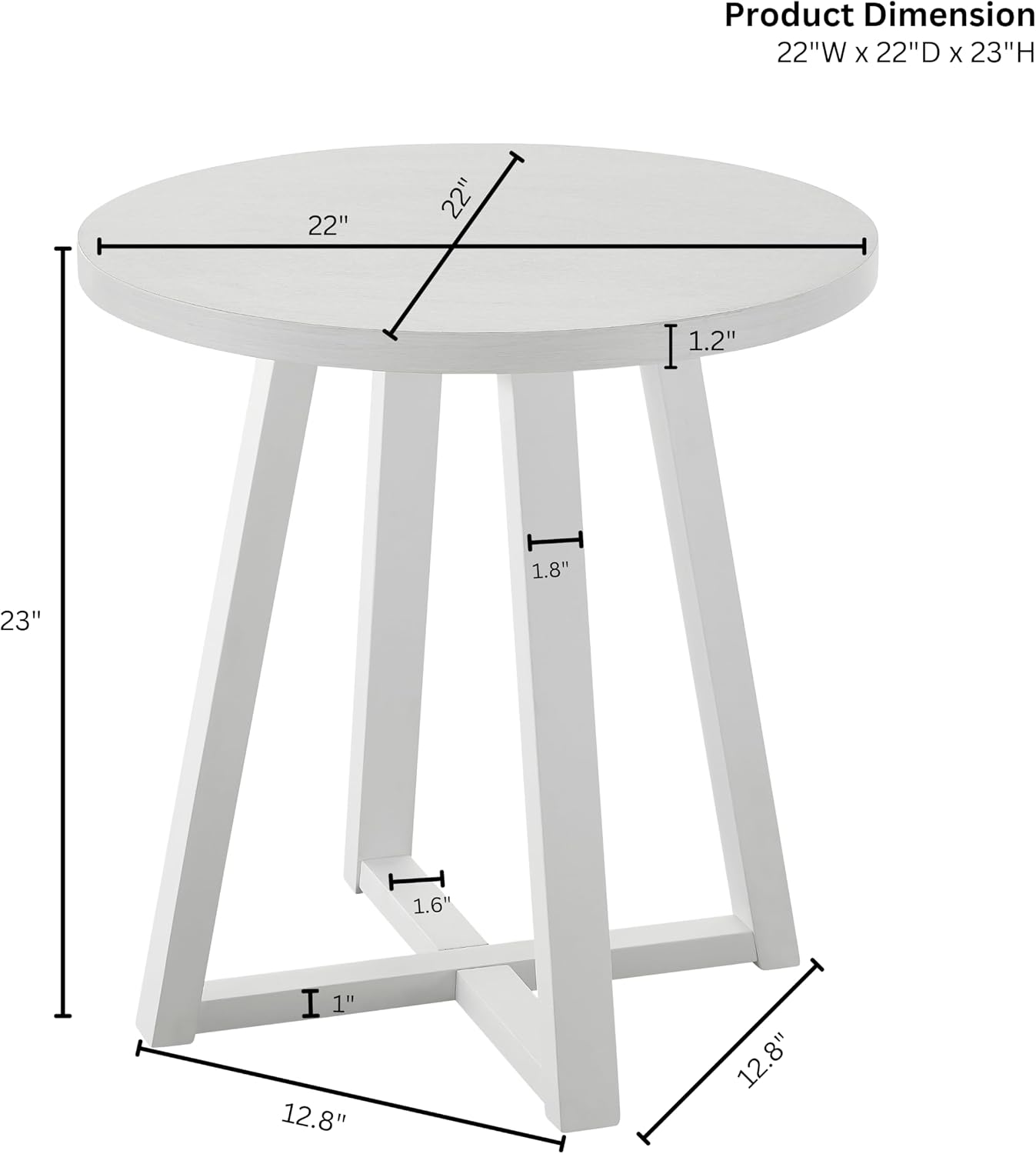 Roundhill Furniture Modern Harmony Wood Oval End Table, White