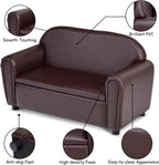 FANTASK Child’ s Sofa, Kid Armrest Sofa Chair Living Room Furniture, Kids Sofa Lounge Bed with Hidden Storage Compartment, Double Seat Upholstered Armchair, Great Gift for Kids, Toddlers
