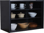 不二貿易(Fujiboeki) Fuji Boeki 99699 Cupboard, Kitchen Storage, Width 23.6 x Depth 11.4 x Height 17.3 inches (60 x 29 x 44 cm), Black Glass Door, Movable Shelf, Assembly
