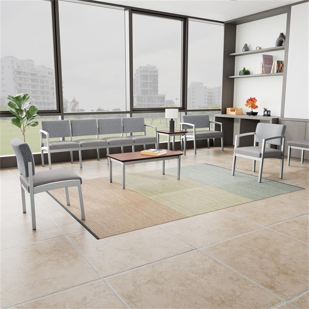 Lenox Steel Reception Waiting Room Hip Chair/Black Steel/Navy Blue