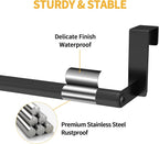 STWWO Over the Door Towel Rack, Kitchen Towel Holder Over Cabinet Door Towel Bar Stainless Steel for Cupboard for Kitchen Dish Towel Holder Hanger Rv Towel Rack, 2 Pack (Black)