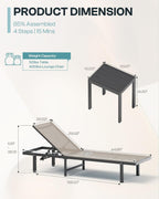 Chaise Lounge Outdoor, Aluminum Pool Lounge Chairs with Wheels, 5 Adjustable Backrest - Easy to Move- Outdoor Lounge Chairs for Deck, Beach, Poolside (Khaki)