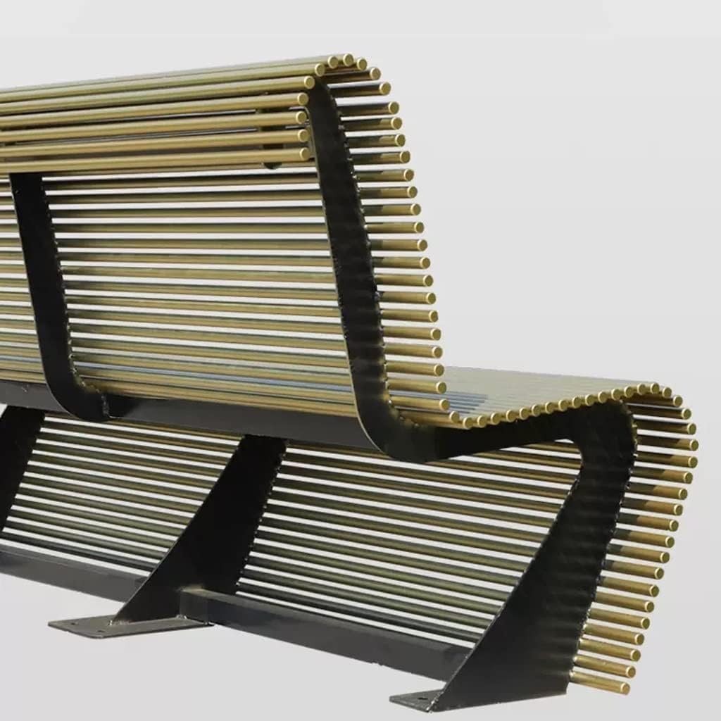 Outdoor Bench,Zinc Alloy Park Chair Home Garden Leisure Community Seat Commercial Backrest Rest Benches for Outdoors