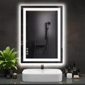 DUMOS 24.1"x32.1" LED Bathroom Mirror, Smart Anti-Fog Bathroom Vanity Mirror with Front Light & Backlit, 3 Color Temperatures, Dimmable, Memory Function