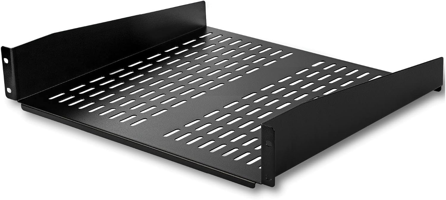 ONE_WRAP Tape ¾ x 25 Yard Double Sided Self Gripping Roll, 189645, Black & StarTech.com 2U Server Rack Shelf - Universal Vented Rack Mount Cantilever Tray for 19" Network