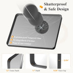 Sweetcrispy Bathroom Mirror 20x16 Inch Metal Framed Rounded Rectangle Vanity Mirror for Wall, Over Sink, Farmhouse, Restroom, Anti-Rust, Modern Decorative, Horizontal or Vertical Hanging, Black