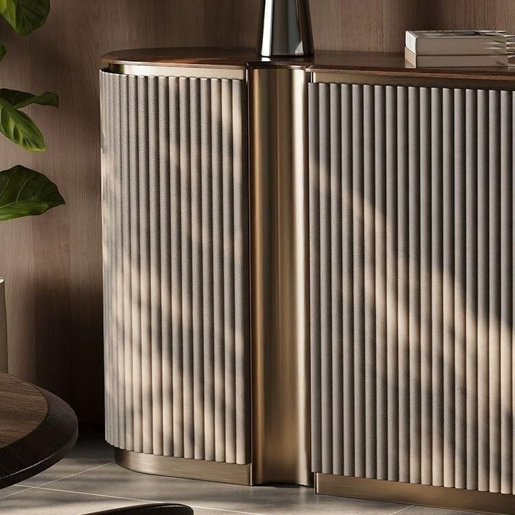 Entryway Cabinet Simple Black Walnut Dining Room Storage Living Wall Cabinet Entrance Decoration Furniture Suitable for Sideboard Storage Cabinet(200x40x90cm)