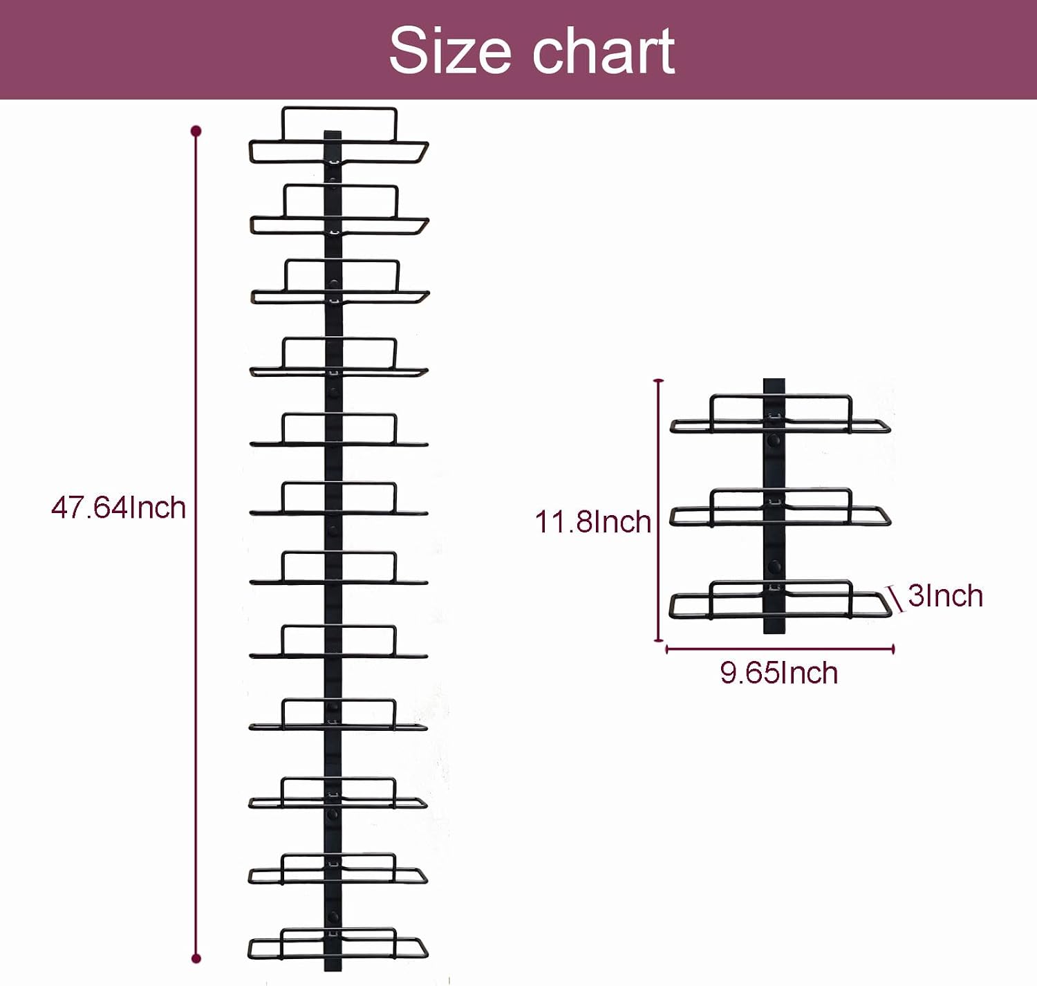 Wall Mount Wine Rack – 12 Bottles – Wine Bottle Holder for Wall