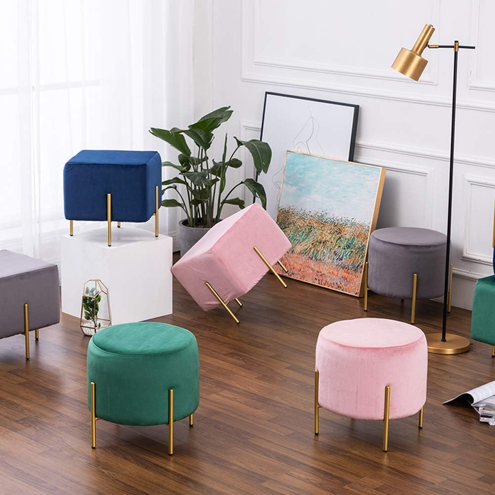 Modern Foot Stool for Home Bedroom Living Room and Office Lightweight and Multifunctional Round Stool for Children and Adults