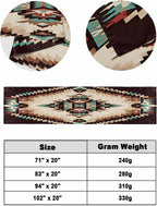 Abstract Aztec Bed Runner Scarf King Size,Southwest Geometric Retro Native American Luxury Bed Throw Runners & Scarves for Twin Full Queen King Foot of Bed Bedroom Hotel Wedding Decoration,94"x20"