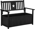 Outdoor Storage Bench, 43 Gallon Deck Box with Armrests, Outdoor Storage Box for Patio Furniture Cushions and GTools, Black