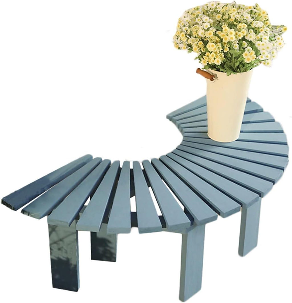 Garden Tree Bench Wrap Around Wooden Benches Seater,for Backyard Leisure Chair Patio Seating(Color2)