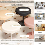 Nordic Style Round Side Table, Living Room Leisure Coffee Table, Modern Home Decoration, Easy Assembly(Milk Coffee)