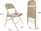 VECELO All-Steel Folding Chair Set of 8, Heavy Duty Metal Foldable Chairs, Double Hinged, Stackable Commercial Seating for Indoor Outdoor Events, Wedding, Party, Patio, Office