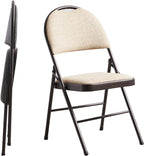 Folding Chairs,Commercial Event Heavy-Duty,Open Back,Foldable,Space Saving,Guest,Easy to Store & Carry Anywhere(Beige)