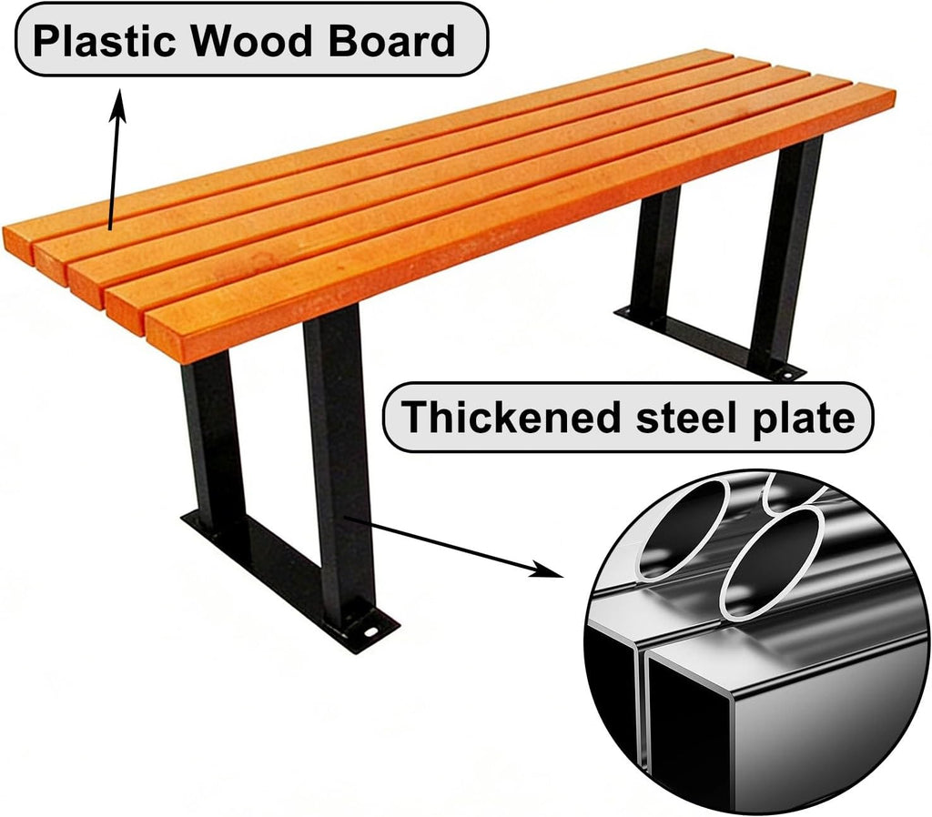 Garden Benches for Outdoors, Leisure Outdoor Bench, Thickened Steel Frame, Suitable for Parks, Terraces, Courtyards, Playgrounds, and Residential Areas(120x33x43cm/47x13x17in)