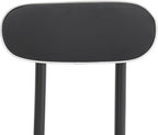 LOYALHEARTDY 2 Pcs Folding Stool, 25.6 in Cushioned Padded Folding Stool Portable Bar Stool with Back for Camping Kitchen Home Office (Black)