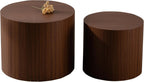 Nesting Coffee Table Set of 2, Round 18.9" Coffee Tables & 14.96" Table Circle, Modern Accent Table for Small Space Living Room Bedroom