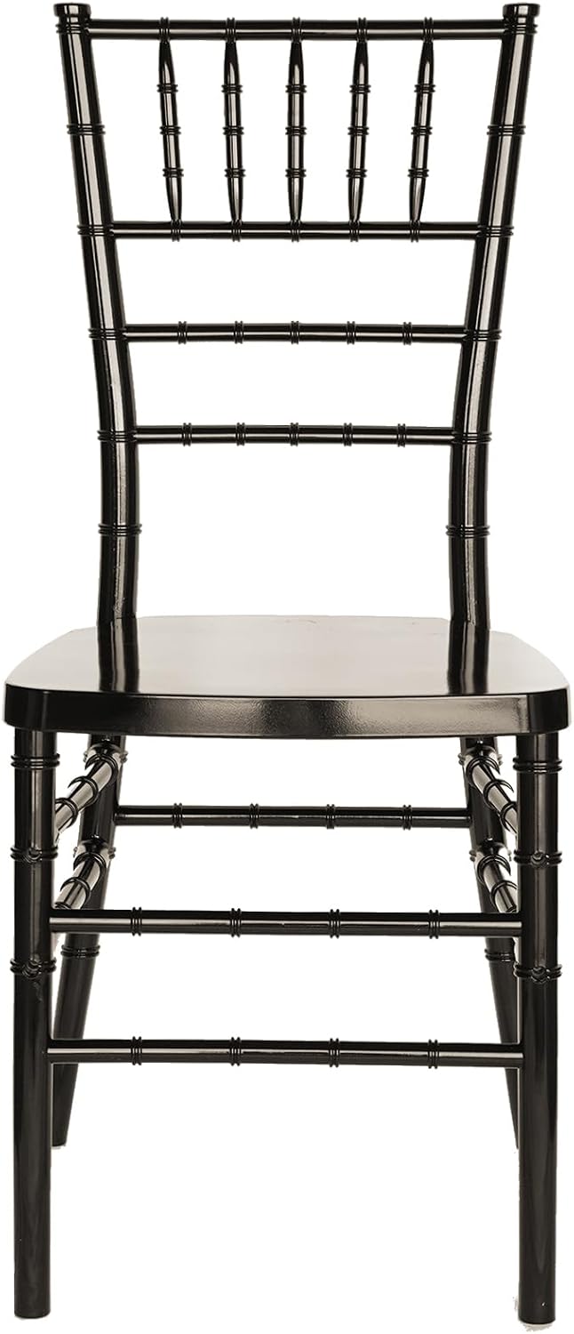 Set of 4 Black Stackable Chiavari Chairs, Modern Dining Chair, Accent Chair, PP Ghost Chairs for Outdoor Banquet Wedding Party Event Reception