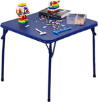 Peekabu Kids Folding Square Table Collapsible Legs Card Table with Padded Tabletop Small Foldable Toddler Activity for Indoor Outdoor, 23.5" W X 23.5" D X 20.5" H, Blue