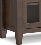 SIMPLIHOME Artisan Buffet - 54 inch Wide Solid Wood 3-Door Sideboard Buffet in Natural Aged Brown, Transitional Storage Cabinet for Dining Room or Kitchen with Adjustable Shelves and Bronze Hardware