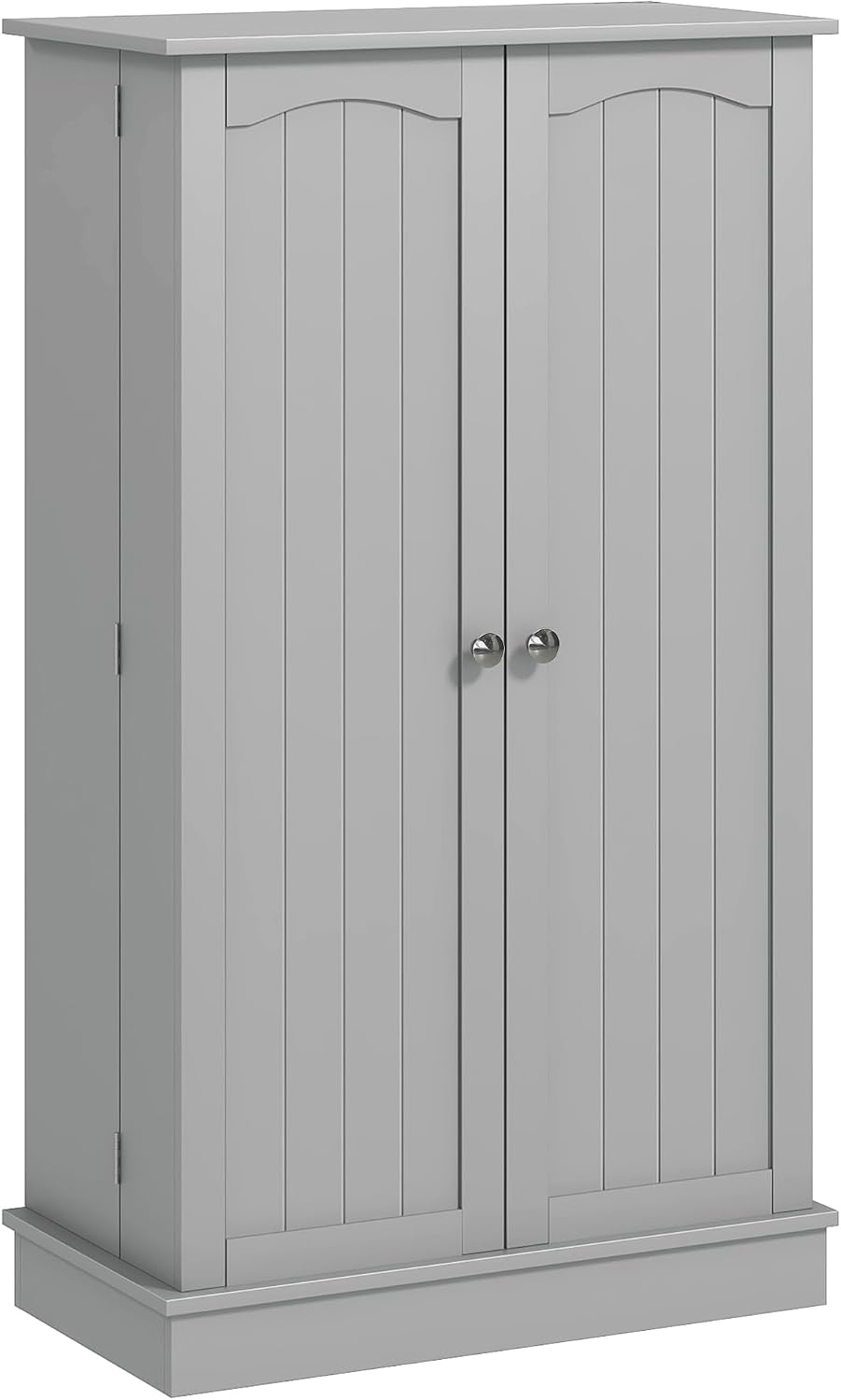 41" Kitchen Pantry Storage Cabinet, Freestanding Kitchen Cabinet with 12 Door Shelves, Double Doors, 5-Tier Shelving and Adjustable Shelves, Paper Gray,11.8 * 23.6 * 40.9
