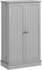 41" Kitchen Pantry Storage Cabinet, Freestanding Kitchen Cabinet with 12 Door Shelves, Double Doors, 5-Tier Shelving and Adjustable Shelves, Paper Gray,11.8 * 23.6 * 40.9