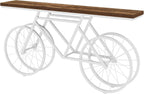 Tribesigns 70.9-Inch Extra Long Console Table, Narrow Sofa Table with Bicycle Metal Base, Modern Industrial Entryway Table for Living Room, Hallway, Entrance, Foyer, Rustic Brown & White