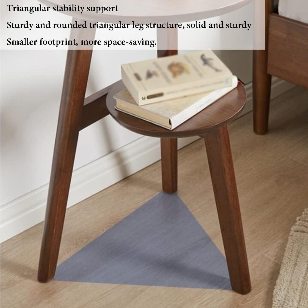 Round Wood Side Tables Coffee Table Accent Table with Storage 2 Tier End Tables Storage Shelf for Small Space Heavy Duty(Natural)