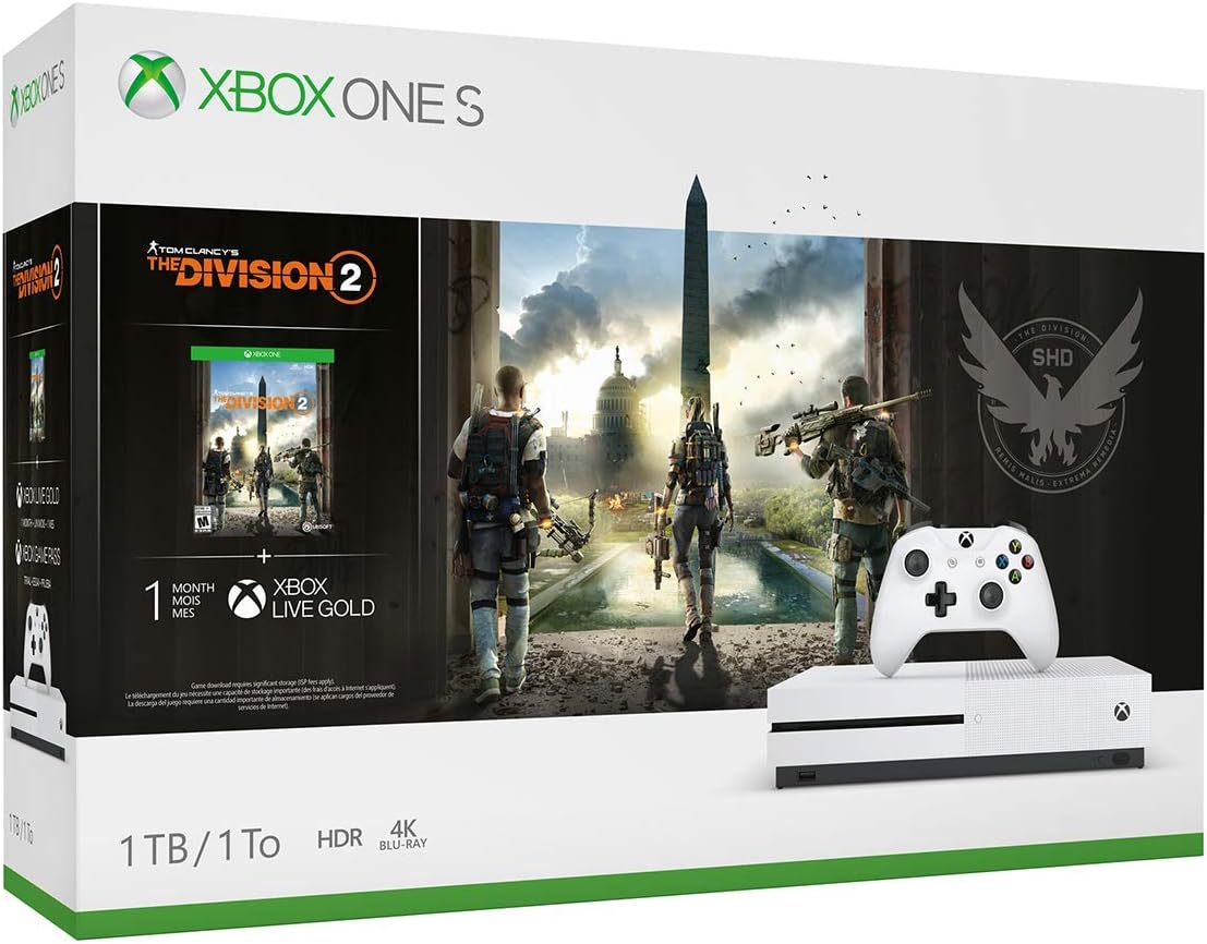 Xbox One S 1TB Console - Tom Clancy's The Division 2 Bundle (Discontinued) (Renewed)