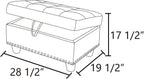 Ottoman with Storage, 28.5 inch Liner Storage Ottoman with Padded Seat, Large Entryway Bench with Solid Wood Frame, Upholstered Sturdy Foot Rest for Living Room, Bedroom, Entryway, Dark Gray