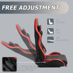 Minneer Dual Lock Slide Racing Seat,Load 400 Pounds,Adjustable Angle,Comfortable Breathable,Ergonomics,Flight Gaming Chair Fit for Racing Simulation Cockpit Include Headrest Waist Pillow (Red)