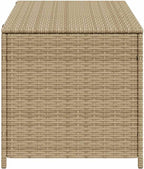 Garden Storage Box Outdoor 50.2 Gal Resin Wicker Bench with Lid and Lockable Seat for Patio, Deck, Backyard, and Porch Cushion Organizer Weather Resistant
