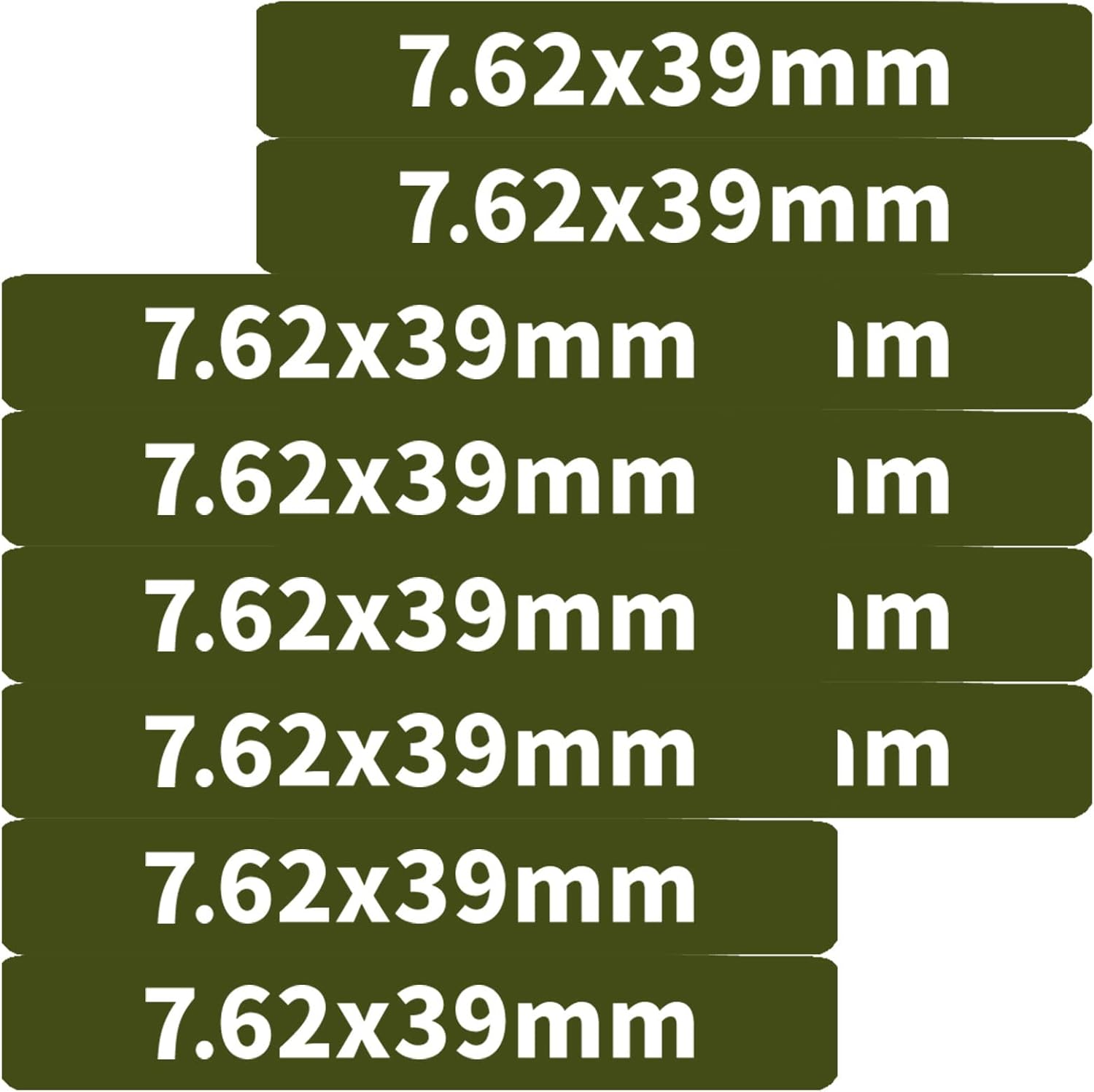 12 Pack Miaozhun 7.62x39mm Magazine Marking Bands 7.62x39 Magazine Caliber Identification(Army Green-White)