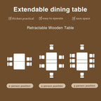 78.74" Rectangular Extendable Dining Room Table for 6 8 10, Modern Faux Travertine Farmhouse Wooden Kitchen Conference Expanding Table with Dual Columns Base, Long Large Expandable, White Oak