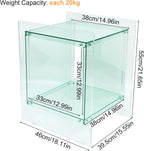 Acrylic End Table Light-Green: 2 Tier Clear Accent Desk Small Nightstand Set