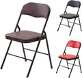 Folding Chair - Reception Chairs Stools Stackable，with Padded Cushion,Weight Capacity 200KG，Easy Storage Under, Great for Small Apartments(Browns,Baking Paint)