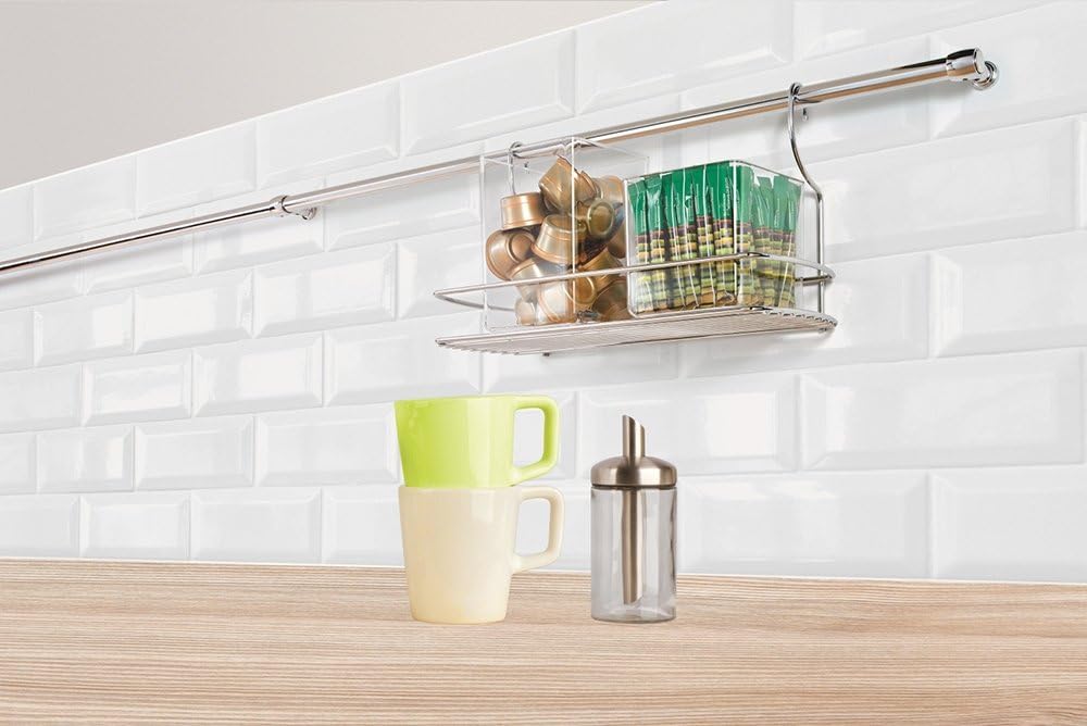 Metaltex Shelf Lonardo Medium 35x13x19 cm, Metal, Silver, 12.9 x 34.7 x 18.8 cm
