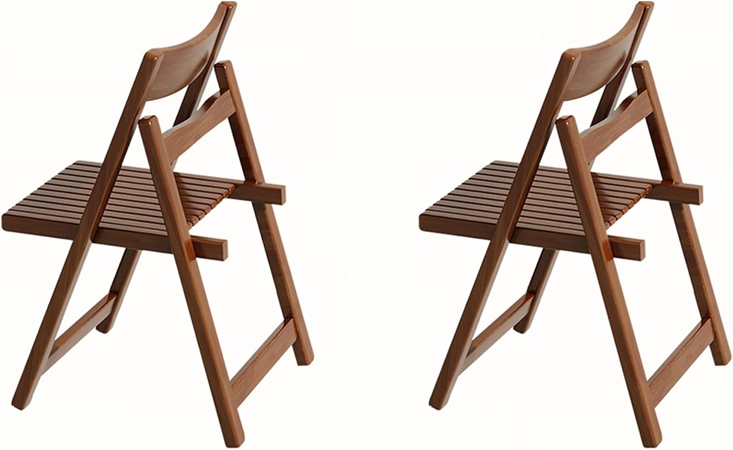 4 Walnut Solid Wood Folding Chairs
