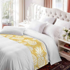Yellow Pineapple Bed Runner Scarf King Size, Tropical Summer Botanical Fruits Luxury Bed Throw Runners & Scarves for Twin Full Queen King Foot of Beds, Bedroom Hotel Wedding Room Decoration, 94"x20"